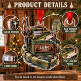 Personalized Kayak Fishing Crate Acrylic Ornament — How to order