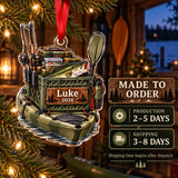 Personalized Kayak Fishing Crate Acrylic Ornament — Production and delivery
