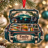 Personalized Lady Angler Tackle Bag Acrylic Ornament — Main design