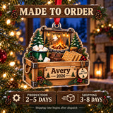 Personalized Smores Campfire Kit Acrylic Ornament — Production and delivery