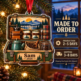 Personalized Camp Coffee Morning Box Acrylic Ornament — Production and delivery