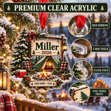 Personalized Family Campsite Sign Acrylic Ornament — Flat acrylic material