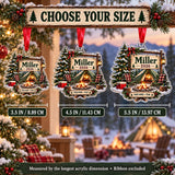 Personalized Family Campsite Sign Acrylic Ornament — Personalization example