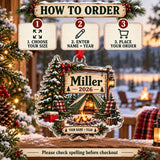 Personalized Family Campsite Sign Acrylic Ornament — Product details