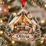Personalized Glamping Canvas Tent Acrylic Ornament — Main design