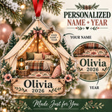Personalized Glamping Canvas Tent Acrylic Ornament — Personalization guide