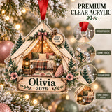 Personalized Glamping Canvas Tent Acrylic Ornament — Flat acrylic material