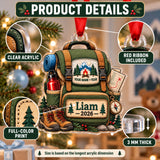 Personalized First Camping Trip Backpack Acrylic Ornament — How to order