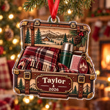 Personalized Cabin Weekend Trunk Acrylic Ornament — Main design