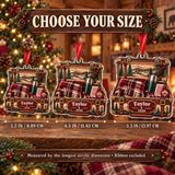 Personalized Cabin Weekend Trunk Acrylic Ornament — Personalization example