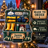 Personalized Rainy Camp Survival Kit Acrylic Ornament — Production and delivery