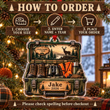 Personalized Deer Camp Gear Trunk Acrylic Ornament — Product details