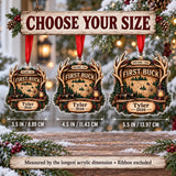 Personalized First Buck Milestone Plaque Acrylic Ornament — Personalization example