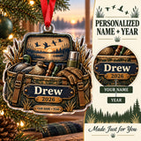 Personalized Duck Camp Blind Bag Acrylic Ornament — Personalization guide