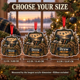 Personalized Duck Camp Blind Bag Acrylic Ornament — Personalization example