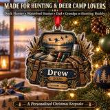 Personalized Duck Camp Blind Bag Acrylic Ornament — Size guide