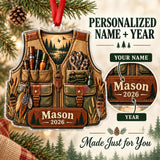 Personalized Turkey Hunter Vest Acrylic Ornament — Personalization guide