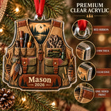 Personalized Turkey Hunter Vest Acrylic Ornament — Flat acrylic material