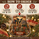 Personalized Turkey Hunter Vest Acrylic Ornament — Product details