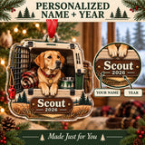 Personalized Hunting Dog Field Crate Acrylic Ornament — Personalization guide