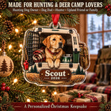 Personalized Hunting Dog Field Crate Acrylic Ornament — Size guide