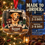 Personalized Hunting Dog Field Crate Acrylic Ornament — Production and delivery