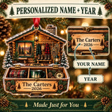 Personalized Vintage Deer Camp Cabin Acrylic Ornament — Personalization guide