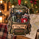 Personalized Hiking Backpack Gear Burst Acrylic Ornament — Main design