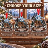 Personalized Summit Boots and Poles Acrylic Ornament — Personalization example