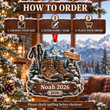 Personalized Summit Boots and Poles Acrylic Ornament — Product details