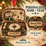 Personalized Trail Sign Compass Box Acrylic Ornament — Personalization guide