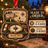 Personalized Trail Sign Compass Box Acrylic Ornament — Production and delivery