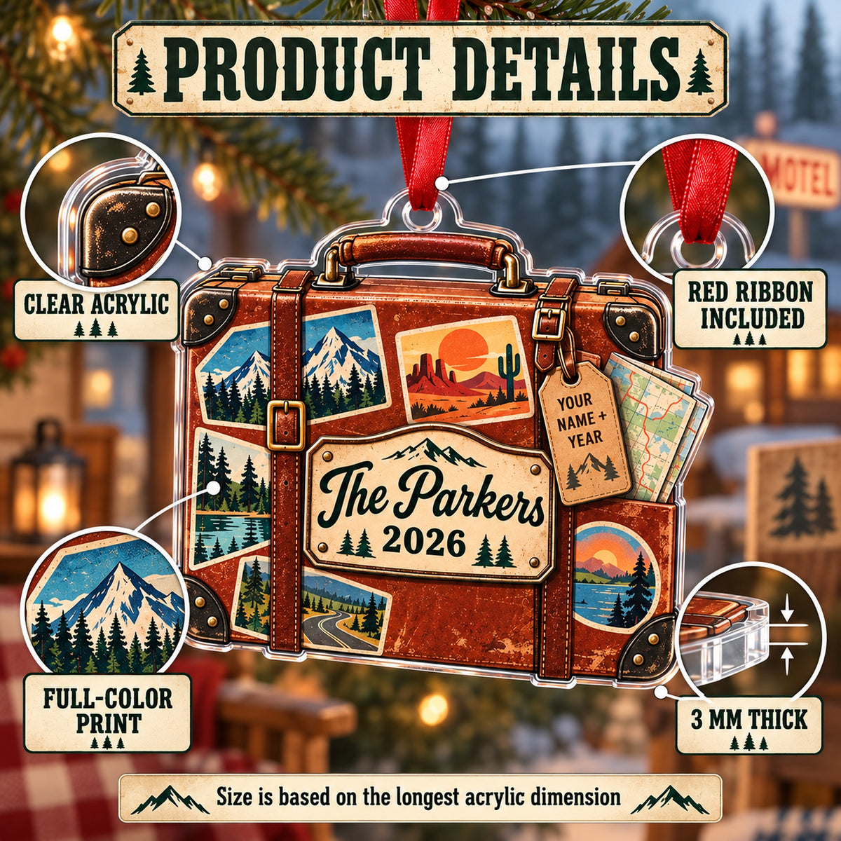 Personalized National Park Road Trip Case Acrylic Ornament — How to order