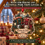 Personalized Hiking Couple Double Pack Acrylic Ornament — Size guide