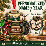 Personalized Hiking Dog Trail Pack Acrylic Ornament — Personalization guide