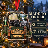 Personalized Waterfall Hike Camera Bag Acrylic Ornament — Production and delivery