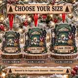 Personalized First Summit Medal Pack Acrylic Ornament — Personalization example
