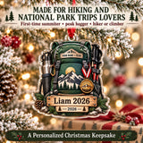 Personalized First Summit Medal Pack Acrylic Ornament — Size guide