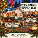 Personalized Vintage Travel Trailer Acrylic Ornament — Personalization guide
