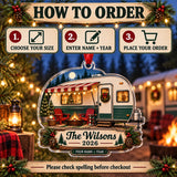 Personalized Vintage Travel Trailer Acrylic Ornament — Product details