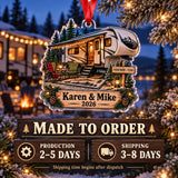 Personalized Fifth Wheel Camper Acrylic Ornament — Production and delivery