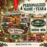 Personalized Class C Family Camper Acrylic Ornament — Personalization guide