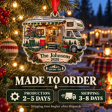 Personalized Class C Family Camper Acrylic Ornament — Production and delivery