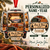 Personalized Camper Van Adventure Acrylic Ornament — Personalization guide