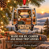 Personalized Camper Van Adventure Acrylic Ornament — Size guide