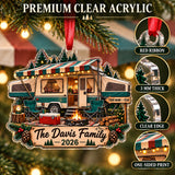 Personalized Pop Up Camper Weekend Acrylic Ornament — Flat acrylic material