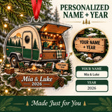 Personalized Teardrop Trailer Escape Acrylic Ornament — Personalization guide