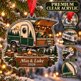 Personalized Teardrop Trailer Escape Acrylic Ornament — Flat acrylic material