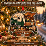 Personalized Teardrop Trailer Escape Acrylic Ornament — Size guide