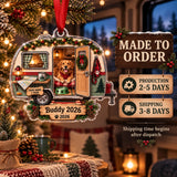 Personalized RV Dog Navigator Acrylic Ornament — Production and delivery